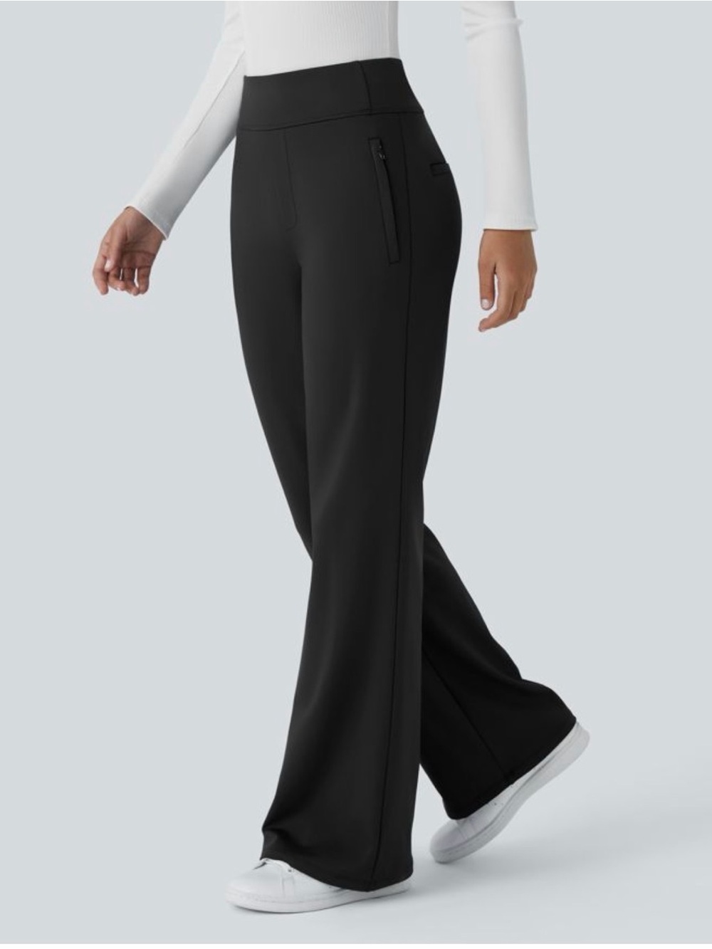 The Halara Flex™ DayStretch Mid Rise Work Flare Pants